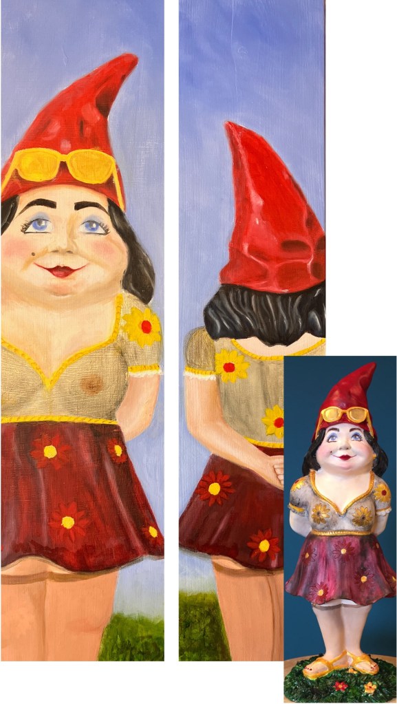 Fallen flower with figurine