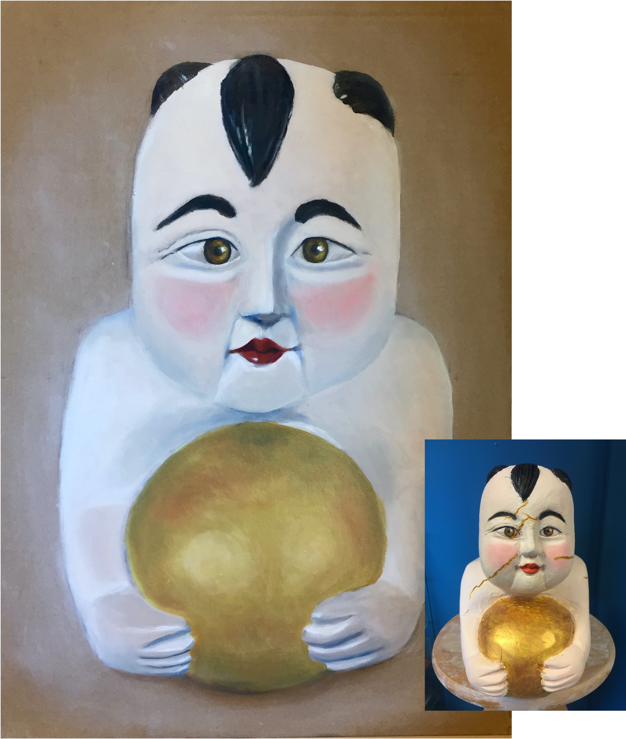 Sumo with figurine